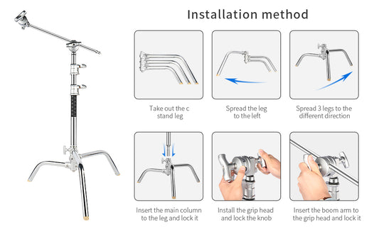 حامل C-Stand 20 إنش مع ذراع ومشبك – 20" C-Stand with Grip Head & Arm