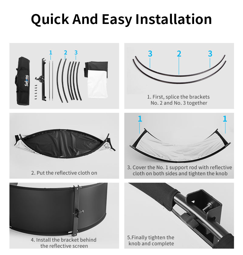 عاكس منحني أبيض/ذهبي | Curved Reflector White/Gold 60x110cm