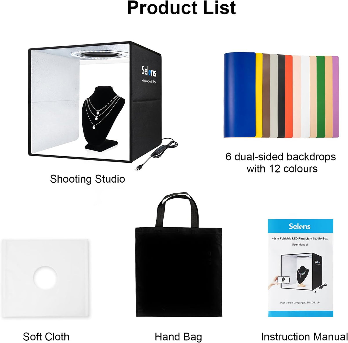 سوفت بوكس وعاكس إضاءة Selens Mini Studio | Selens Mini Studio