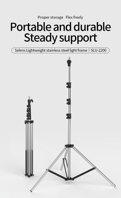 حامل الستانلس ستيل خفيف الوزن بطول 2.8 متر – 2.8m Stainless Steel Lightweight Light & Camera Stand