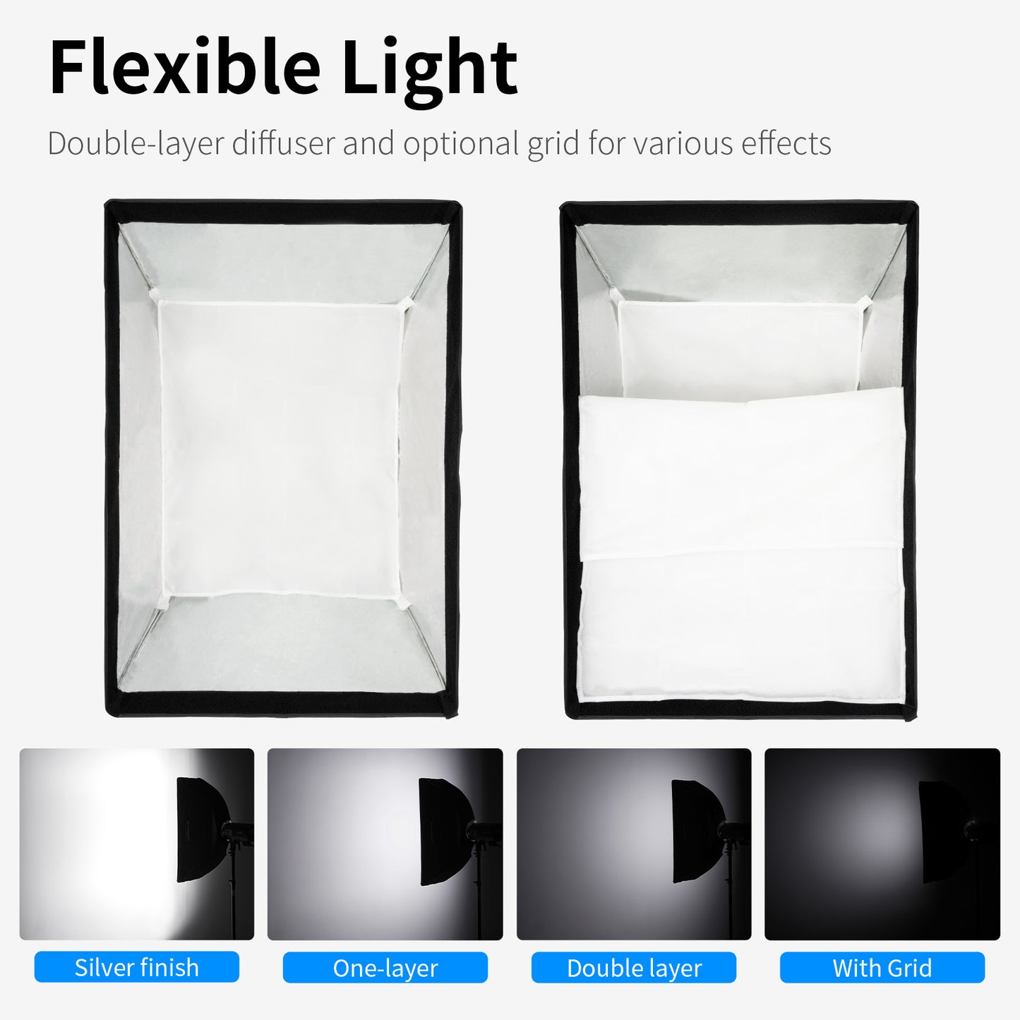 سوفت بوكس مستطيل 60×90 سم - Rectangular Softbox