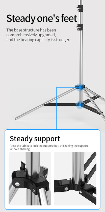 حامل الستانلس ستيل خفيف الوزن بطول 2.8 متر – 2.8m Stainless Steel Lightweight Light & Camera Stand