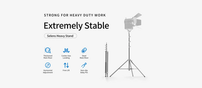 حامل قوي فضي – Silver Heavy Duty Stand (2.2m / 3m)