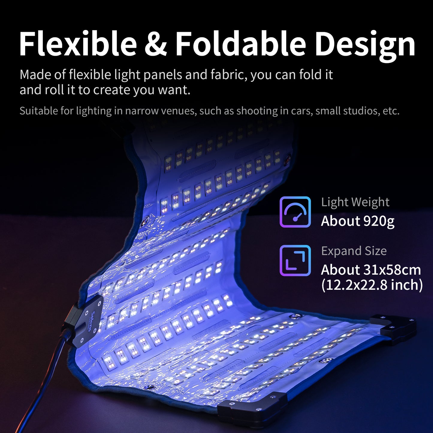 Flexipanel 100S Pro 100W RGBWW LED Flexible Fabric Light -  إضاءة قماشيه قابله للطي ١٠٠ واط