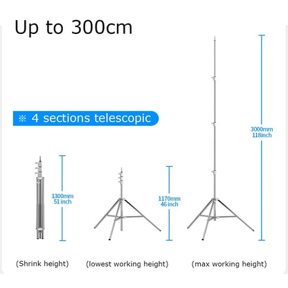 حامل قوي فضي – Silver Heavy Duty Stand (2.2m / 3m)
