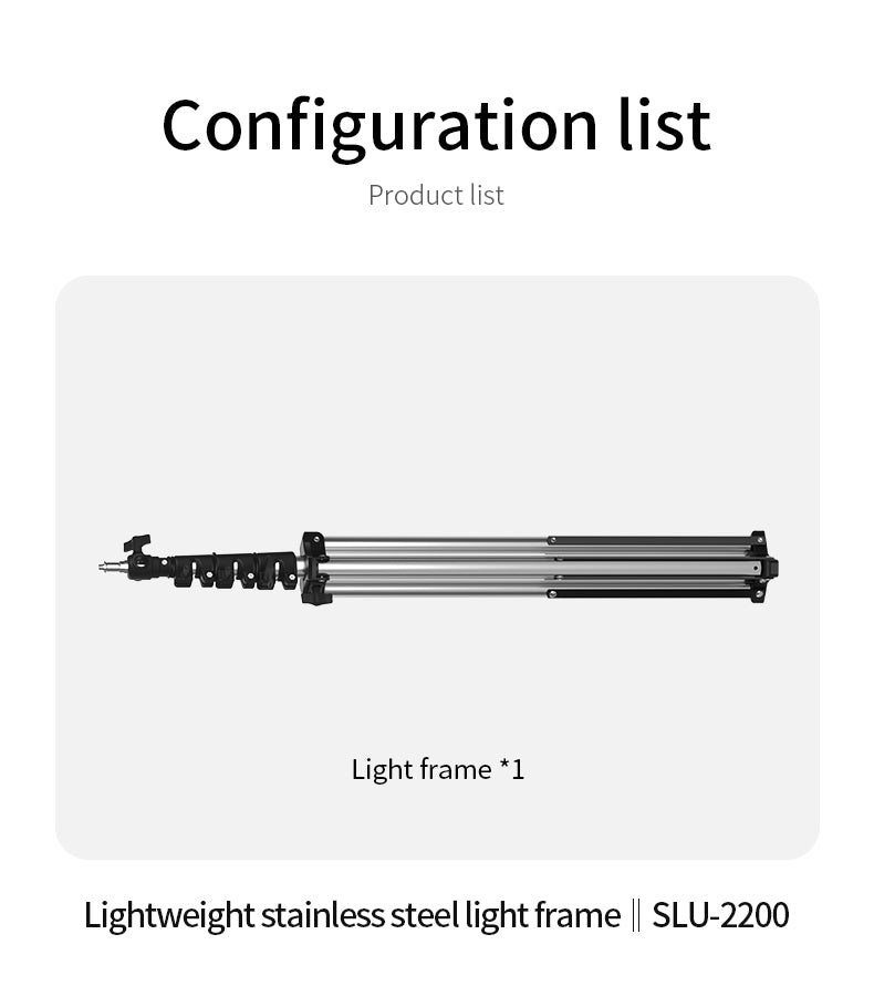 حامل الستانلس ستيل خفيف الوزن بطول 2.8 متر – 2.8m Stainless Steel Lightweight Light & Camera Stand