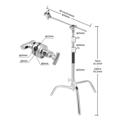 حامل C-Stand 20 إنش مع ذراع ومشبك – 20" C-Stand with Grip Head & Arm