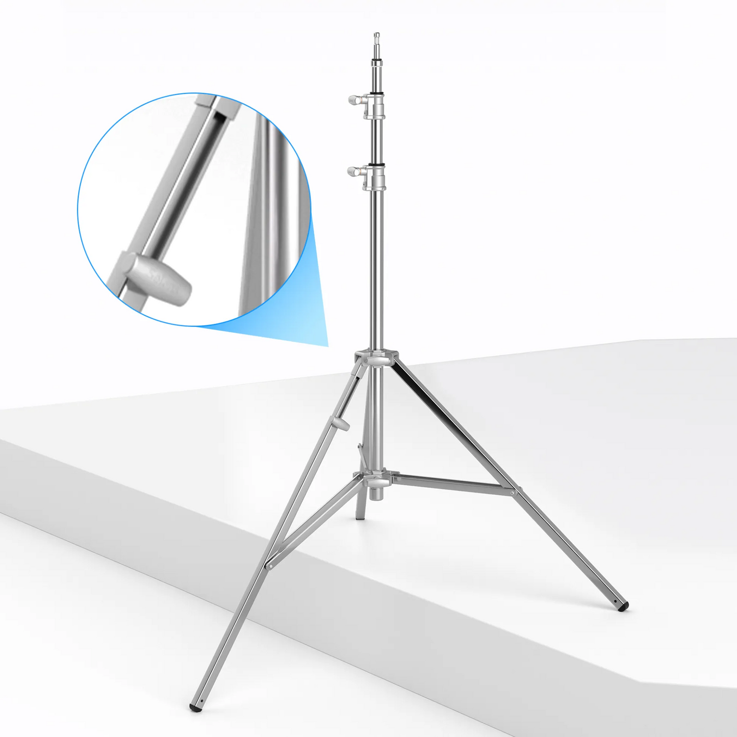 حامل قوي فضي – Silver Heavy Duty Stand (2.2m / 3m)