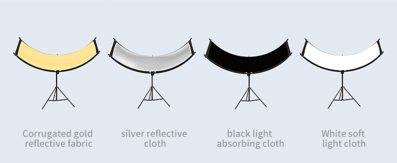 عاكس منحني أبيض/ذهبي | Curved Reflector White/Gold 60x110cm