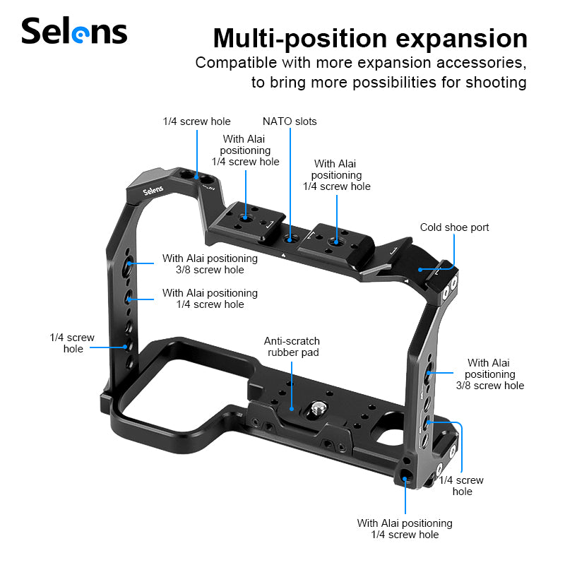 هيكل حماية للكاميرات سوني Alpha – Sony Alpha Camera Cage (A7 III / A7R III / A9 / A7 IV / A1 / A7S III / A7R IV / A7R V)