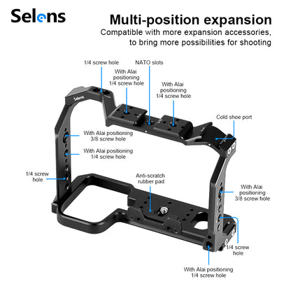 هيكل حماية للكاميرات سوني Alpha – Sony Alpha Camera Cage (A7 III / A7R III / A9 / A7 IV / A1 / A7S III / A7R IV / A7R V)