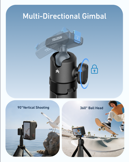 كاميرا أكشن Telesin 2-in-1 Action Camera Selfie Stick | Telesin 2-in-1 Action Camera Selfie Stick