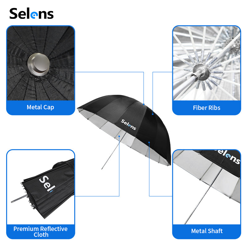 مظلة إضاءة واسعة فضية 33 إنش – 33" Wide Silver Umbrella