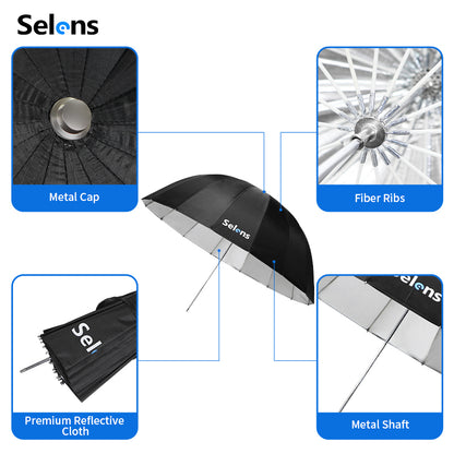 مظلة إضاءة واسعة فضية 33 إنش – 33" Wide Silver Umbrella