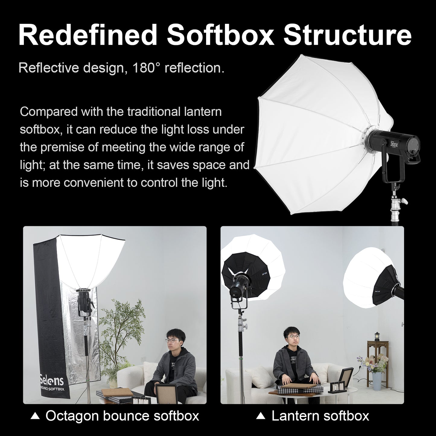 Octagon Bounce Softbox 110 cm | سوفت بوكس عاكس ثماني