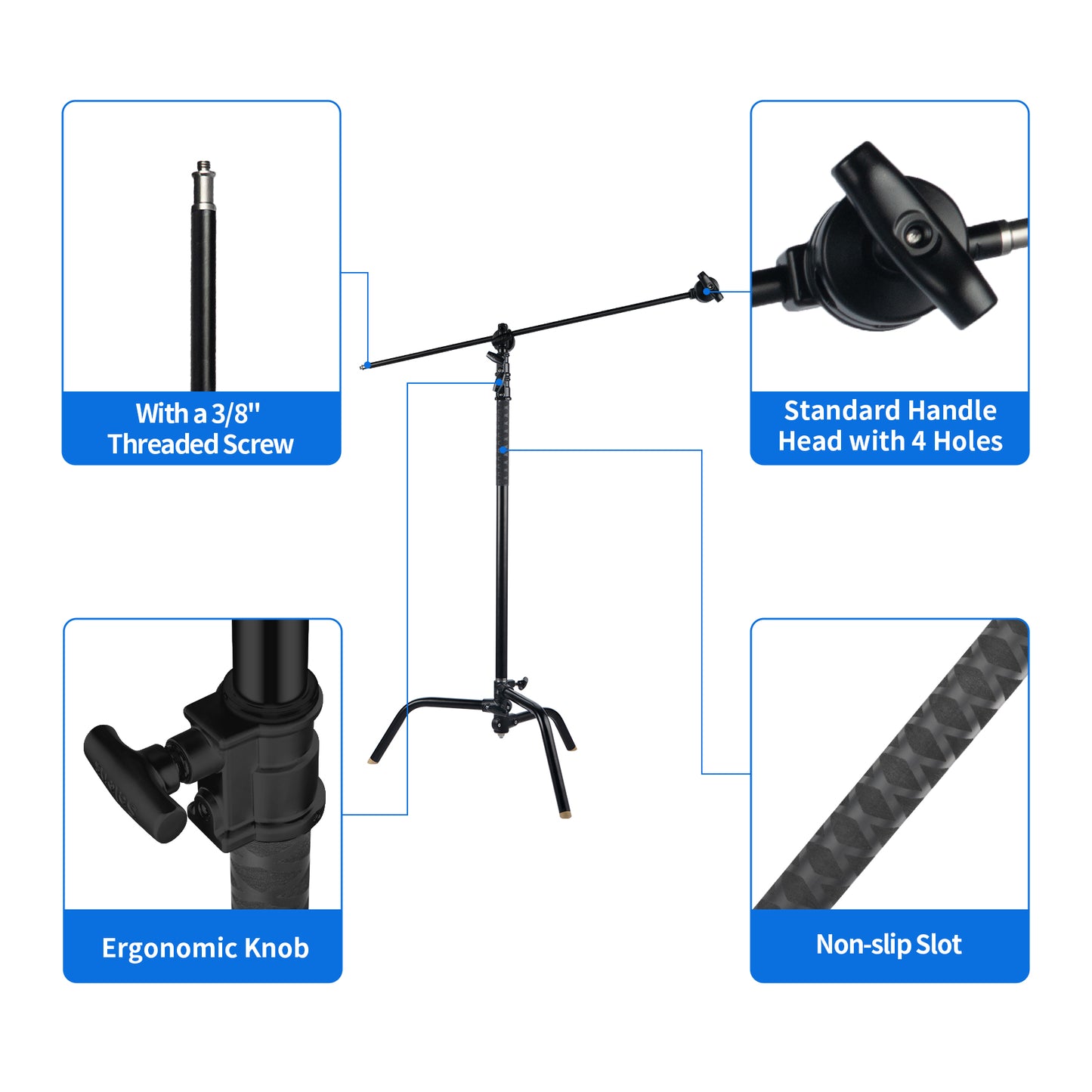 حامل C-Stand 40 إنش بقاعدة رجل متحركة – 40" C-Stand with Sliding Leg