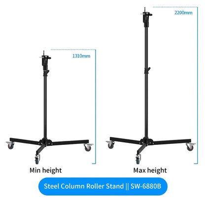 حامل عمود متحرك بقاعدة رولر من الفولاذ بطول 2.2 متر – 2.2m Steel Column Roller Stand