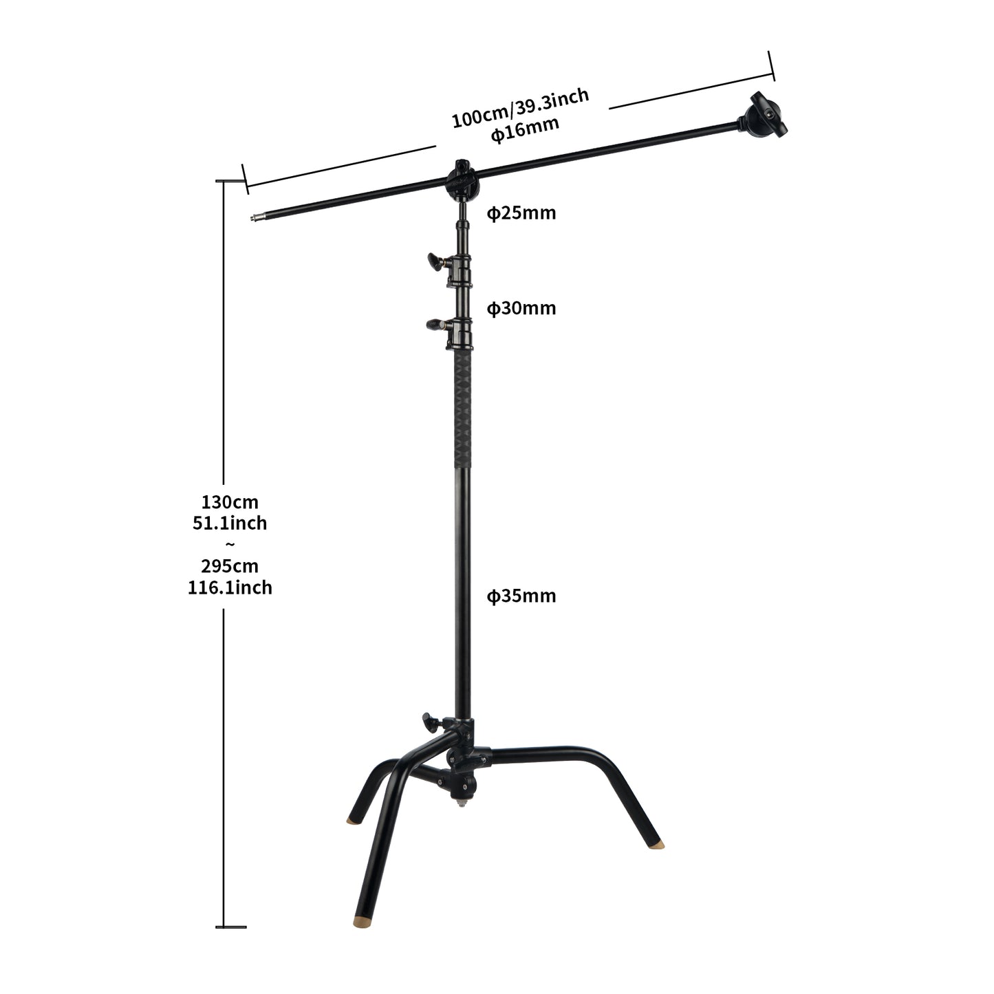 حامل C-Stand 40 إنش بقاعدة رجل متحركة – 40" C-Stand with Sliding Leg