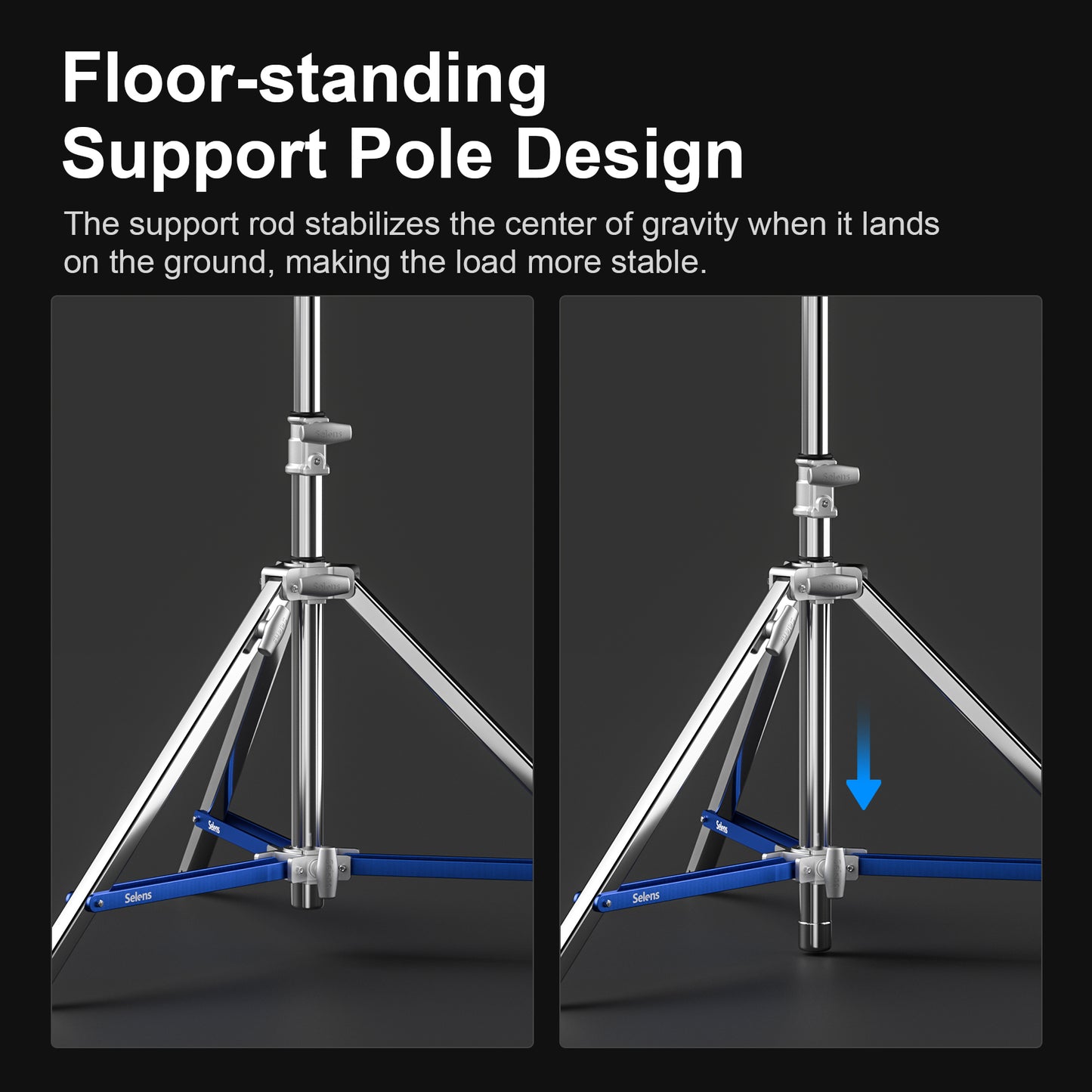 حامل منخفض مع دبوس Baby – Low-Boy Stand with Baby Pin 164 cm