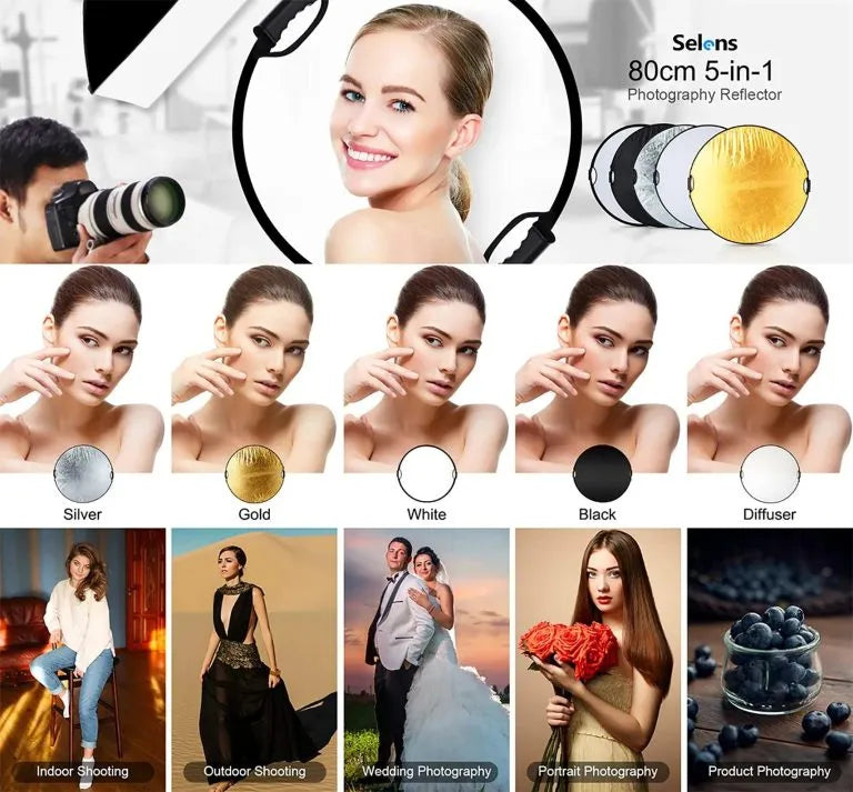 سوفت بوكس وعاكس إضاءة Selens Reflector | Selens Reflector