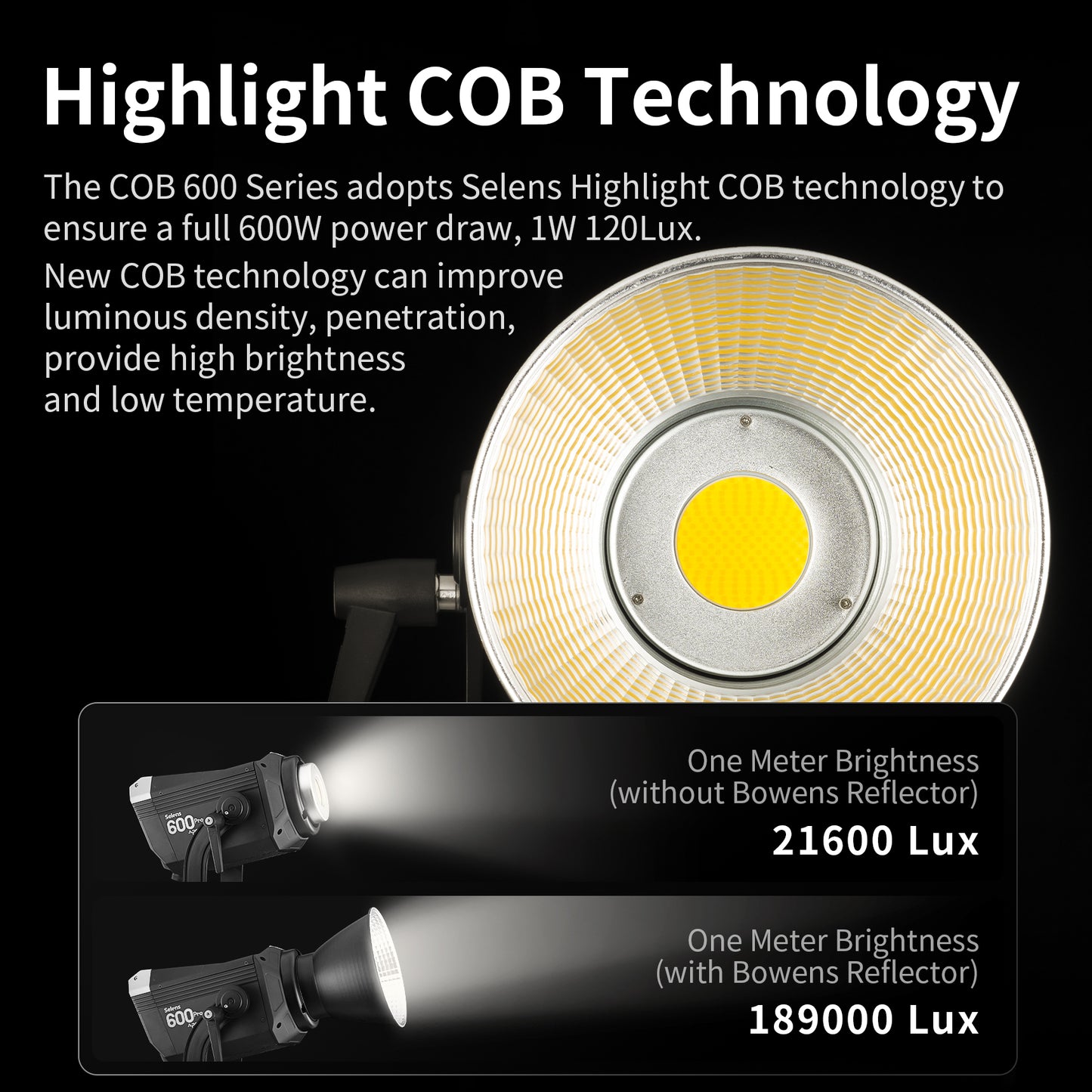 Apollo 600X Pro 600W Bi- Color Point-Source LED - إضاءه استوديو مركزيه احترافيه بلونين