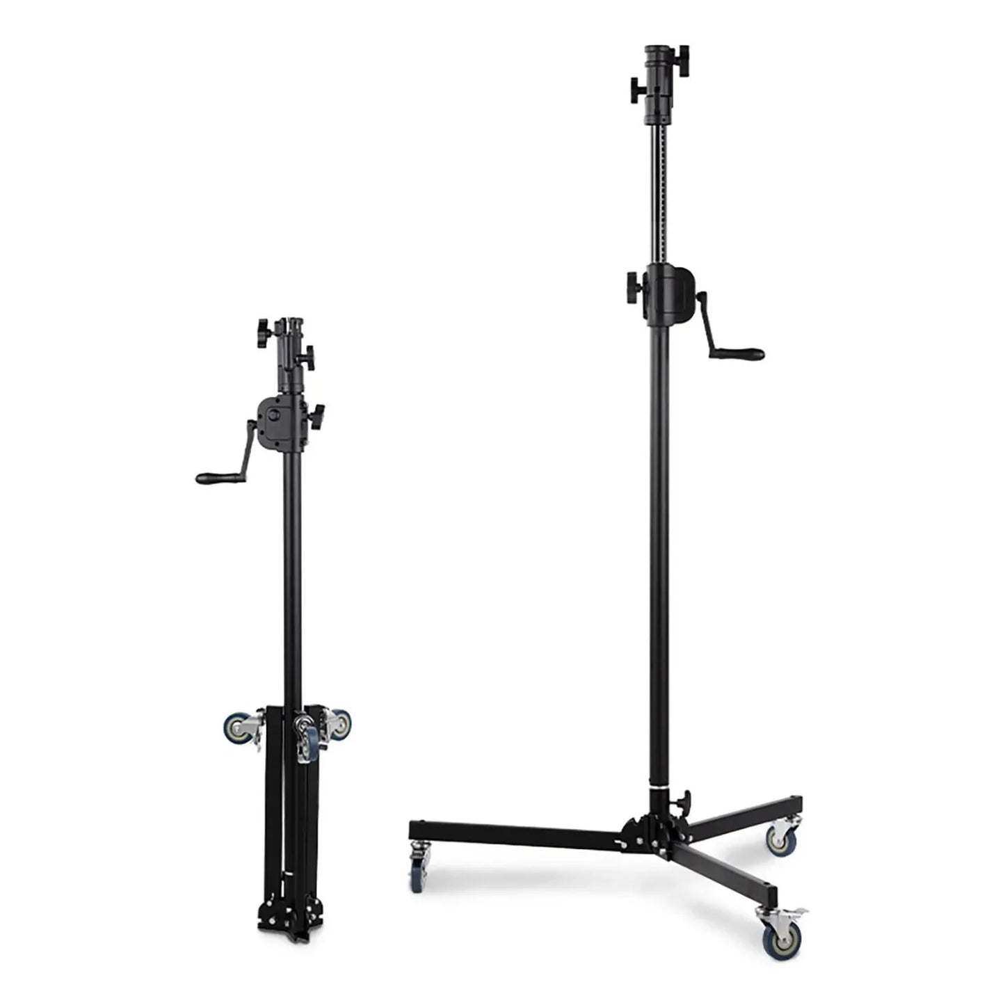 حامل إضاءة بعجلات مع آلية رفع يدوية – Wind-Up Roller Stand
