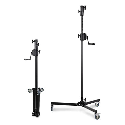 حامل إضاءة بعجلات مع آلية رفع يدوية – Wind-Up Roller Stand