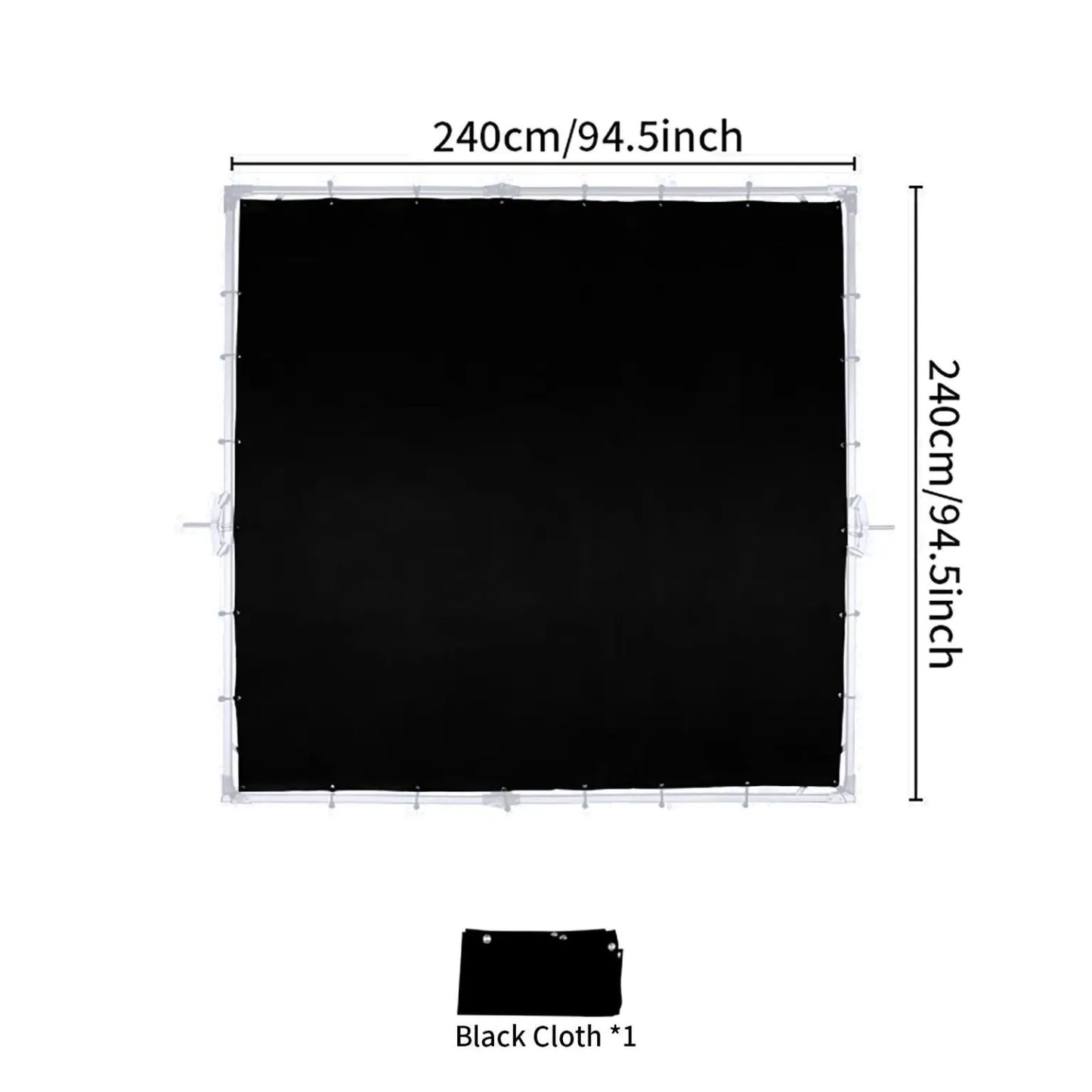 قماش أسود للإطار | Black Cloth 2.4x2.4m for Frame