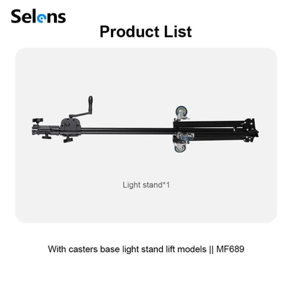 حامل إضاءة بعجلات مع آلية رفع يدوية – Wind-Up Roller Stand