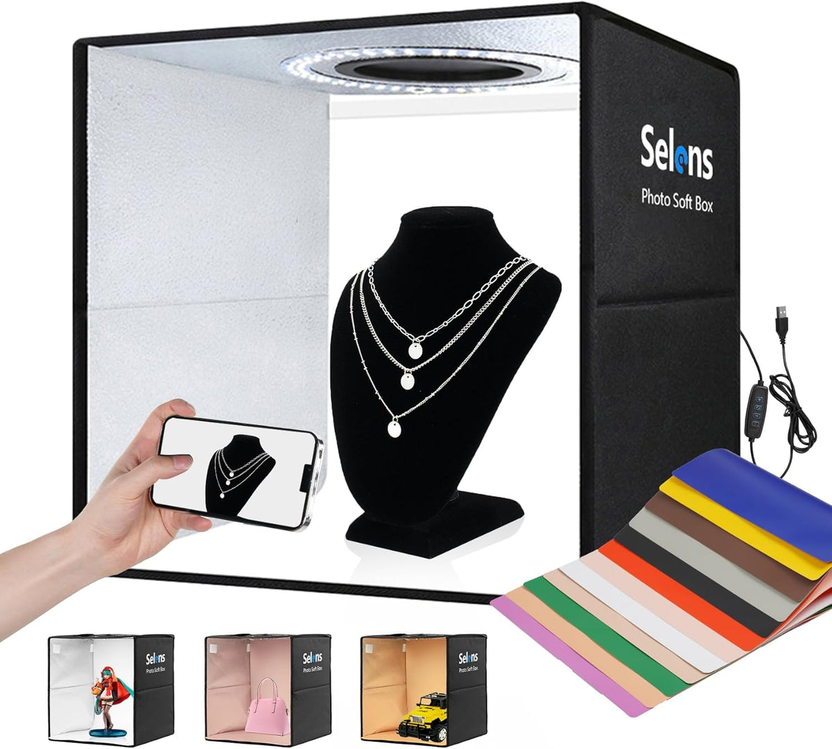 سوفت بوكس وعاكس إضاءة Selens Mini Studio | Selens Mini Studio